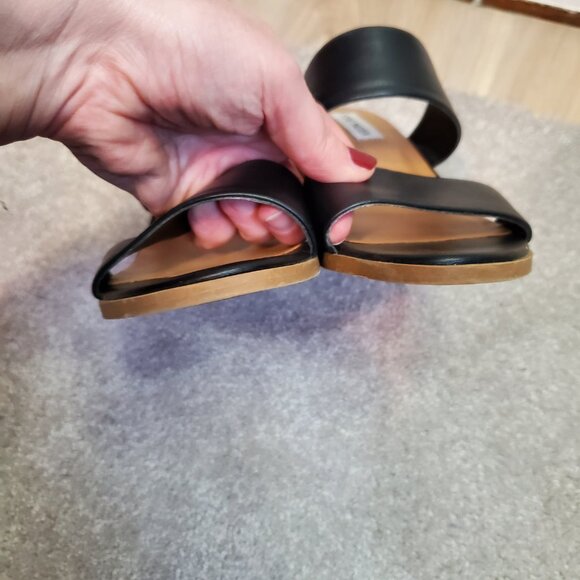 STEVE MADDEN Women's 8.5 Swift Block Heeled Sandals Shoes Leather Double Strap - Picture 5 of 11